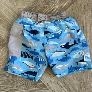 I play 18 months whale swim trunks and diaper